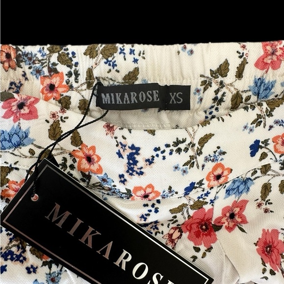 Mikarose Floral A-Line Skirt - White and Pink - Picture 5 of 5